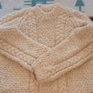 Handmade Fishermans Cable Knit Sweater  44, L
